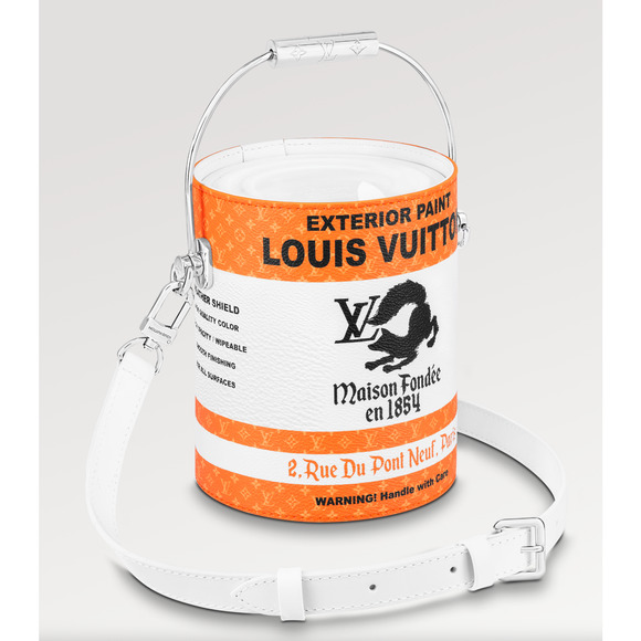 Louis Vuitton Orange LV Paint Can Monogram Top Handle Shoulder Crossbody Bag - Picture 1 of 14